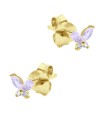 Pink Milky Butterfly Silver Stud Earring STS-6217